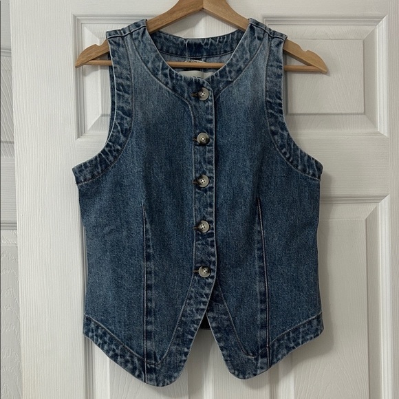 Scotch & Soda Blue Denim Jean Vest French Laundry NWT size Small - Picture 1 of 12